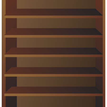 Wooden book shelf design vector illustrationのイラスト素材