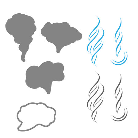 Smoke puff vector icon set. Smoke shape vector signのイラスト素材