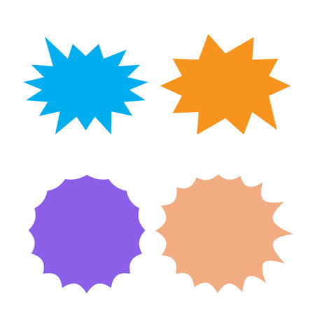 Starburst speech bubbles set. Bursting icon. Starburst isolated icons setのイラスト素材