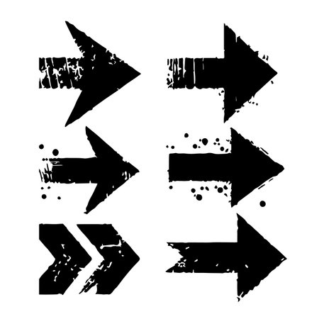 Vector Illustration of various grunge textured arrows.のイラスト素材