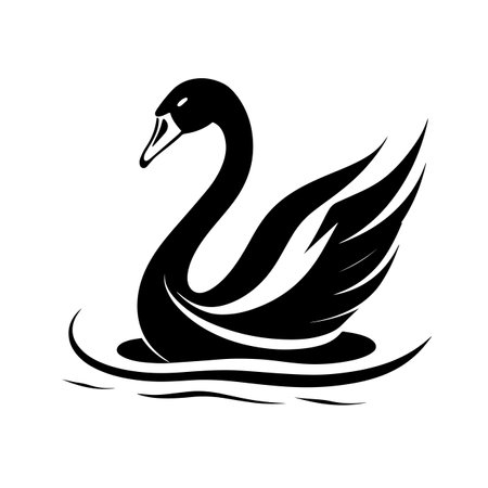 Elegant Swan logo vector illustration. Elegant Swan vector Icon and Sign.のイラスト素材