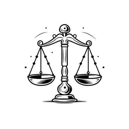 Balanced Scale logo vector illustration. Balanced Scale vector Icon and Sign.のイラスト素材