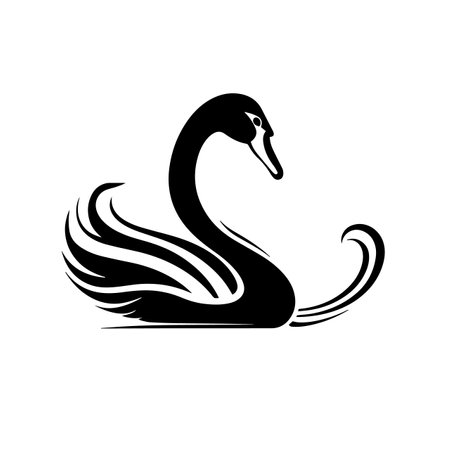 Elegant Swan logo vector illustration. Elegant Swan vector Icon and Sign.のイラスト素材