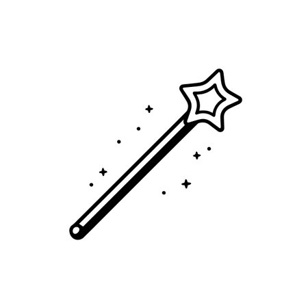 Magic Wand logo vector illustration. Magic Wand vector Icon and Sign.のイラスト素材