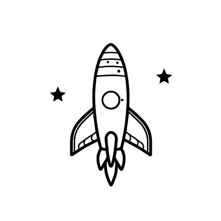 Rocket logo vector illustration. Rocket vector Icon and Sign.のイラスト素材