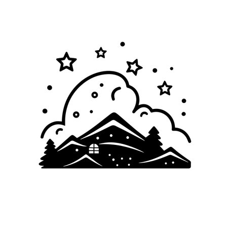 Starry Night logo vector illustration. Starry Night vector Icon and Sign.のイラスト素材