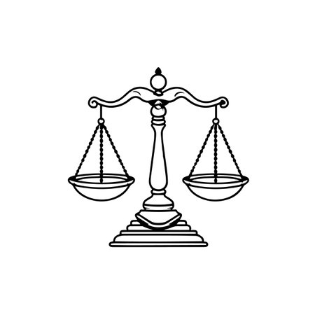 Balanced Scale logo vector illustration. Balanced Scale vector Icon and Sign.のイラスト素材