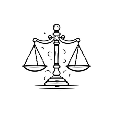Balanced Scale logo vector illustration. Balanced Scale vector Icon and Sign.のイラスト素材