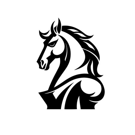 Chess Knight logo vector illustration. Chess Knight vector Icon and Sign.のイラスト素材