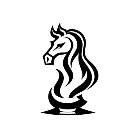 Chess Knight logo vector illustration. Chess Knight vector Icon and Sign.のイラスト素材