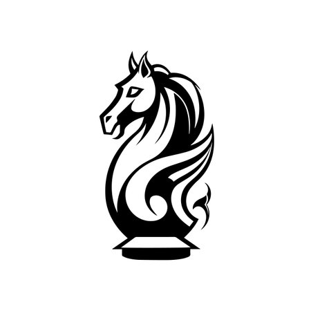 Chess Knight logo vector illustration. Chess Knight vector Icon and Sign.のイラスト素材