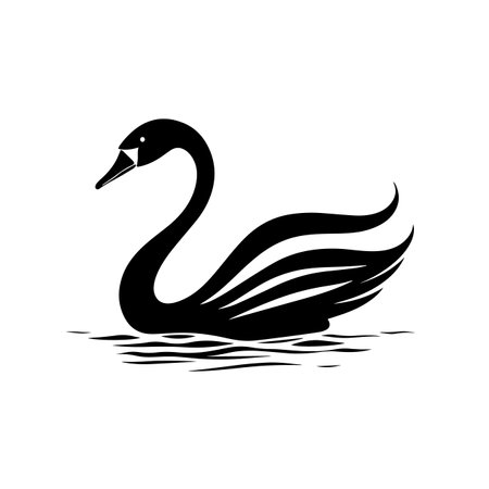 Elegant Swan logo vector illustration. Elegant Swan vector Icon and Sign.のイラスト素材