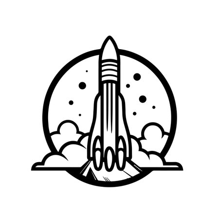Futuristic Rocket logo vector illustration. Futuristic Rocket vector Icon and Sign.のイラスト素材