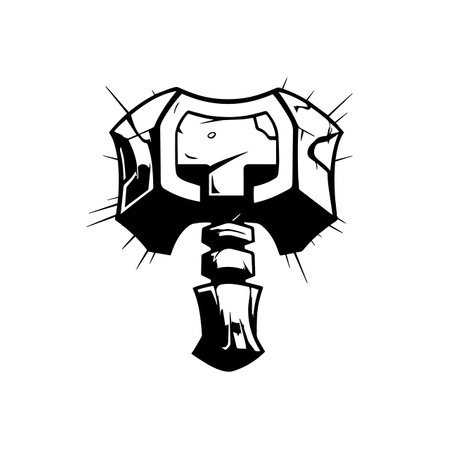 Mighty Hammer logo vector illustration. Mighty Hammer vector Icon and Sign.のイラスト素材