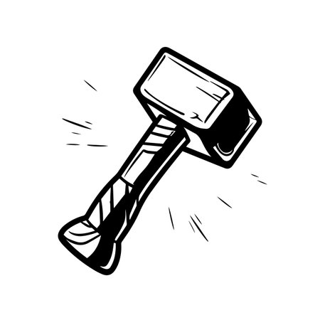 Mighty Hammer logo vector illustration. Mighty Hammer vector Icon and Sign.のイラスト素材