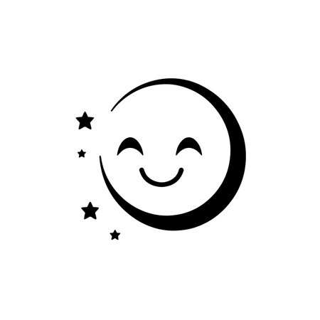 Moon logo vector illustration. Moon vector Icon and Sign.のイラスト素材