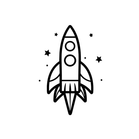 Rocket logo vector illustration. Rocket vector Icon and Sign.のイラスト素材