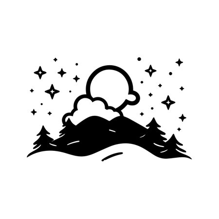 Starry Night logo vector illustration. Starry Night vector Icon and Sign.のイラスト素材