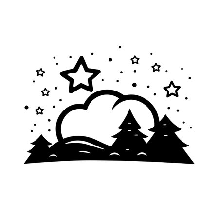 Starry Night logo vector illustration. Starry Night vector Icon and Sign.のイラスト素材
