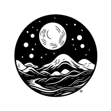 Starry Night logo vector illustration. Starry Night vector Icon and Sign.のイラスト素材