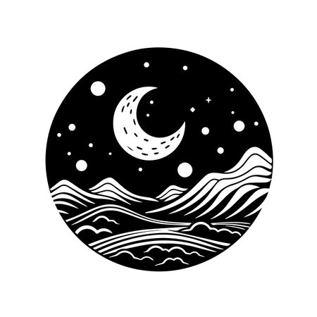 Starry Night logo vector illustration. Starry Night vector Icon and Sign.のイラスト素材