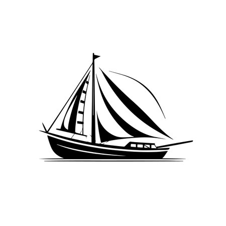 Tranquil Boat logo vector illustration. Tranquil Boat vector Icon and Sign.のイラスト素材