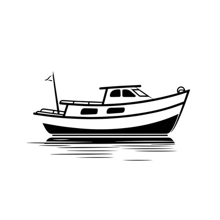 Tranquil Boat logo vector illustration. Tranquil Boat vector Icon and Sign.のイラスト素材