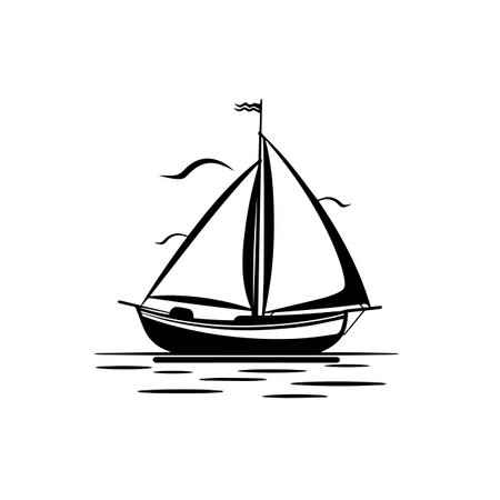 Tranquil Boat logo vector illustration. Tranquil Boat vector Icon and Sign.のイラスト素材