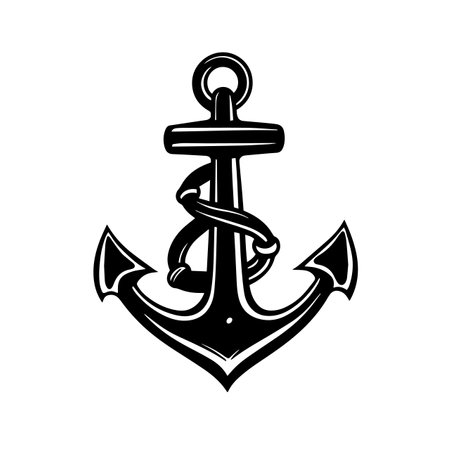 Trusty Anchor logo vector illustration. Trusty Anchor vector Icon and Sign.のイラスト素材
