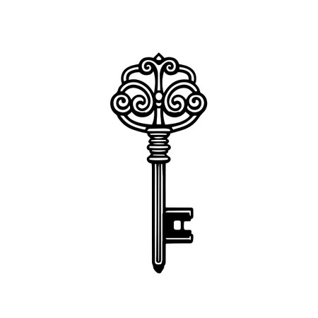 Vintage Key logo vector illustration. Vintage Key vector Icon and Sign.のイラスト素材