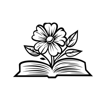 Blooming Book logo vector illustration. Blooming Book vector Icon and Sign.のイラスト素材