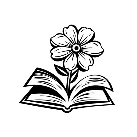 Blooming Book logo vector illustration. Blooming Book vector Icon and Sign.のイラスト素材