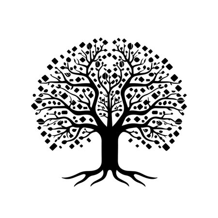 Digital Tree logo vector illustration. Digital Tree vector Icon and Sign.のイラスト素材