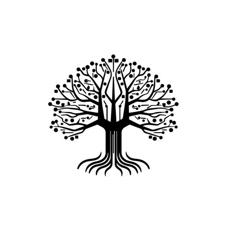 Digital Tree logo vector illustration. Digital Tree vector Icon and Sign.のイラスト素材