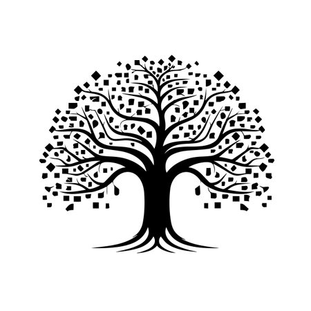 Digital Tree logo vector illustration. Digital Tree vector Icon and Sign.のイラスト素材