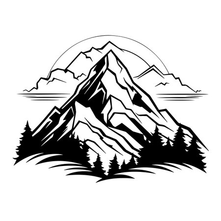 Majestic Mountain logo vector illustration. Majestic Mountain vector Icon and Sign.のイラスト素材