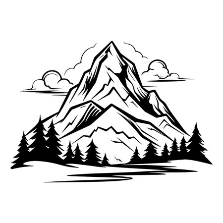 Majestic Mountain logo vector illustration. Majestic Mountain vector Icon and Sign.のイラスト素材