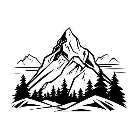 Majestic Mountain logo vector illustration. Majestic Mountain vector Icon and Sign.のイラスト素材