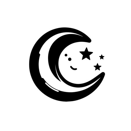 Moon logo vector illustration. Moon vector Icon and Sign.のイラスト素材