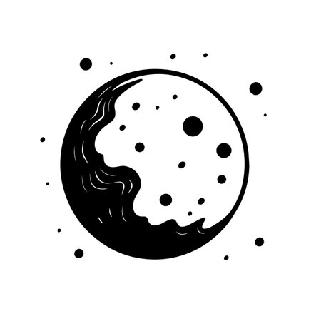 Moon logo vector illustration. Moon vector Icon and Sign.のイラスト素材