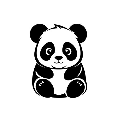 Panda logo vector illustration. Panda vector Icon and Sign.のイラスト素材