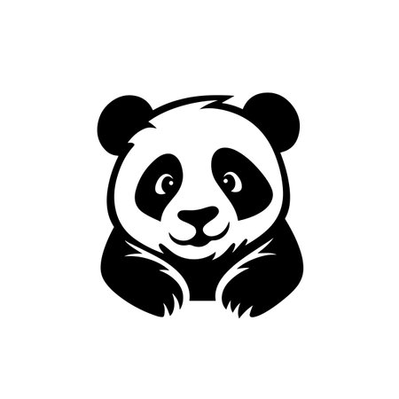 Panda logo vector illustration. Panda vector Icon and Sign.のイラスト素材