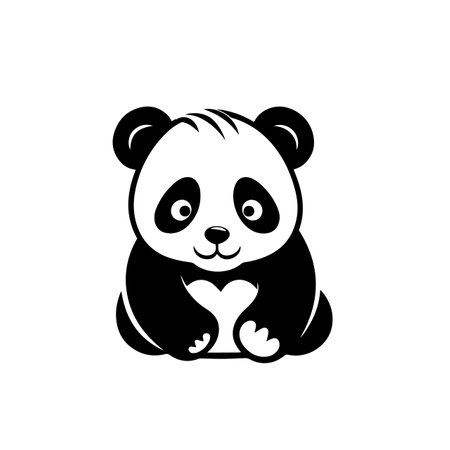 Playful Panda logo vector illustration. Playful Panda vector Icon and Sign.のイラスト素材