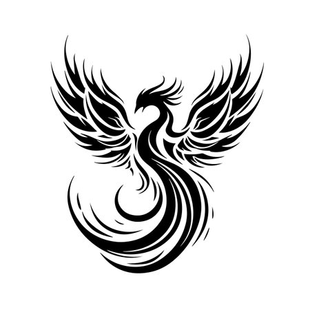 Rising Phoenix logo vector illustration. Rising Phoenix vector Icon and Sign.のイラスト素材