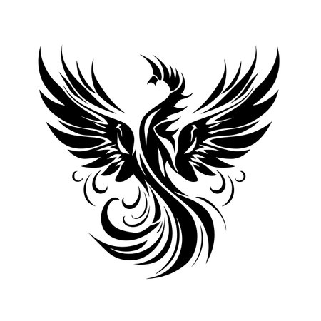 Rising Phoenix logo vector illustration. Rising Phoenix vector Icon and Sign.のイラスト素材
