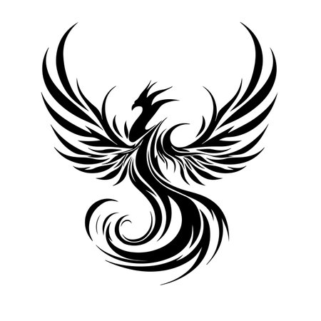 Rising Phoenix logo vector illustration. Rising Phoenix vector Icon and Sign.のイラスト素材