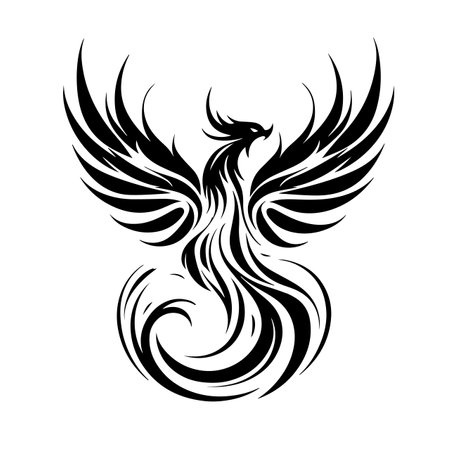 Rising Phoenix logo vector illustration. Rising Phoenix vector Icon and Sign.のイラスト素材