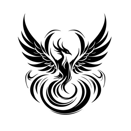 Rising Phoenix logo vector illustration. Rising Phoenix vector Icon and Sign.のイラスト素材