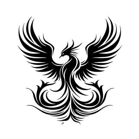 Rising Phoenix logo vector illustration. Rising Phoenix vector Icon and Sign.のイラスト素材