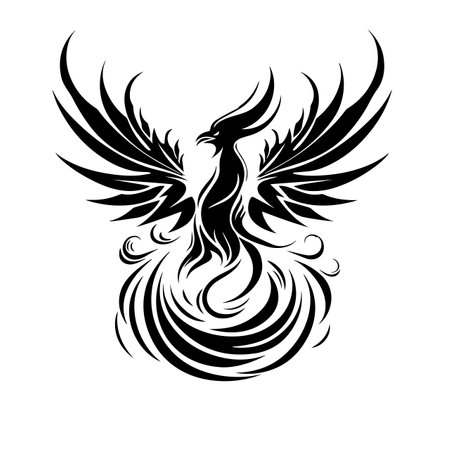 Rising Phoenix logo vector illustration. Rising Phoenix vector Icon and Sign.のイラスト素材